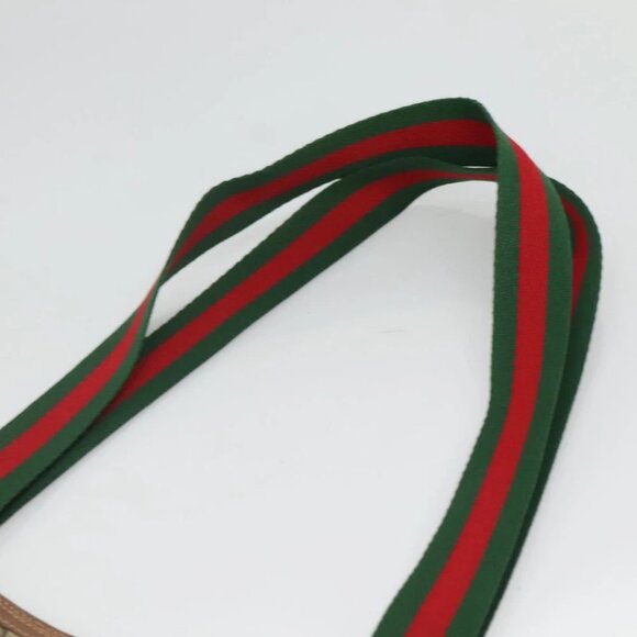 GUCCI GG Supreme Web Sherry Line Bag PVC Beige Green Red - Picture 10 of 15